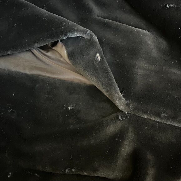 Midnight Velvet Long Coat Women Large Black Gothic Victorian Vintage Opera Hood - Picture 11 of 13